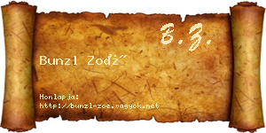 Bunzl Zoé névjegykártya